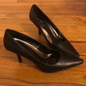 Black Leather Calvin Klein Heels